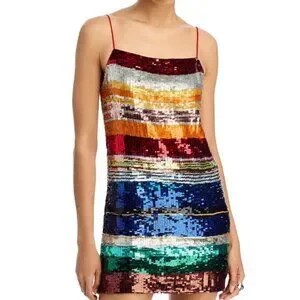 Alice+Olivia■Bridget Sequin Spaghetti Strap Dress■ドレス Alice + Olivia Bridget Spaghetti-Strap Sequined Mini Dress